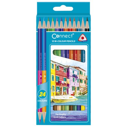 Boje drvene 24 boje trokutaste obostrane pk12