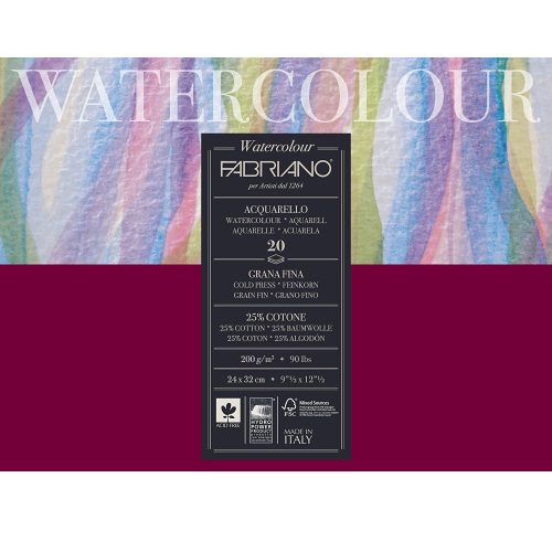 Blok Fabriano Watercolour 24x32 200gr 20L