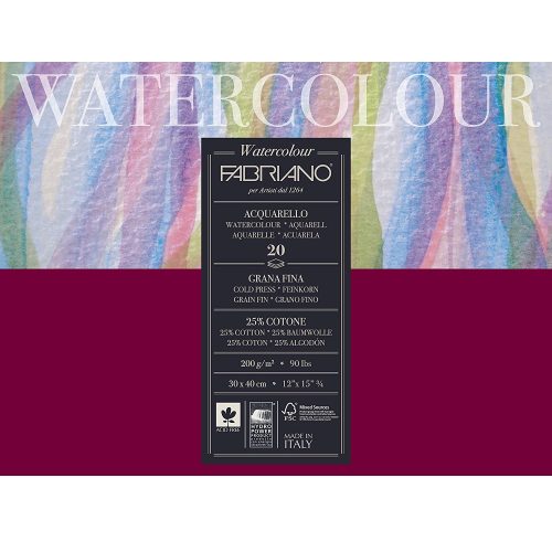 Blok Fabriano Watercolour 30x40 200gr 20L