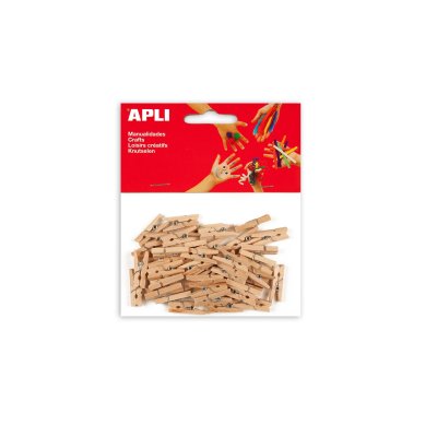 Štipaljke Apli 25x3mm mini drvene u boji 45/1