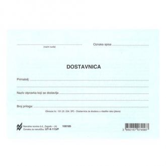 Dostavnica u vlastite ruke plava X-113/P