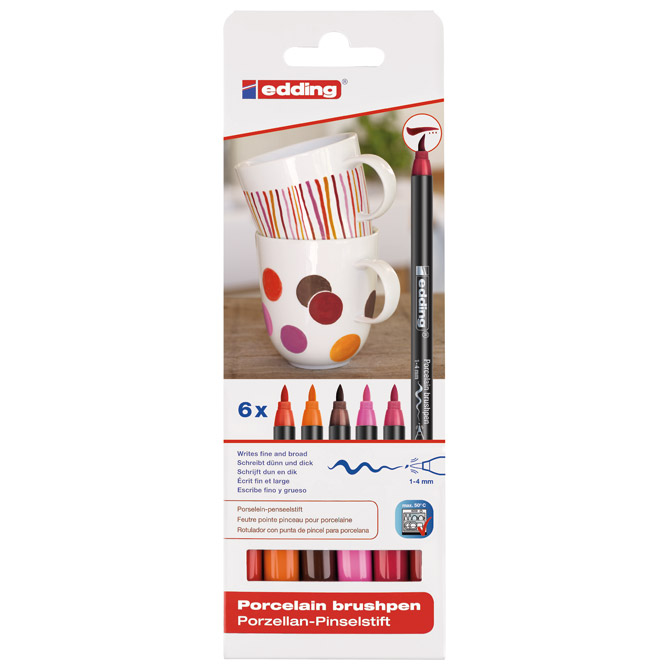 Marker brushpen za porculan-keramiku Edding cool 6/1