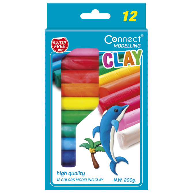 Plastelin 12 boja karton Connect