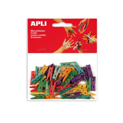Štipaljke Apli 25x3mm mini drvene u boji 45/1
