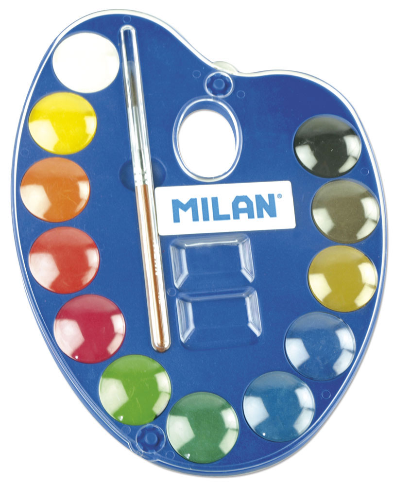 Boje vodene fi25 1/12 pvc MILAN paleta s kistom